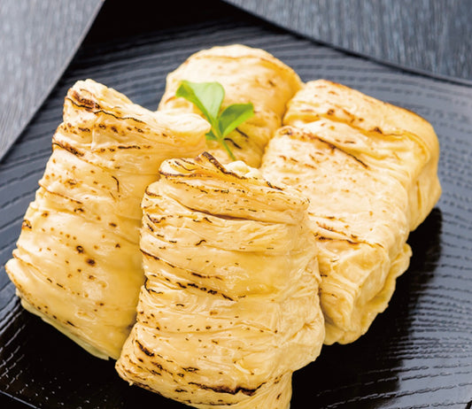 Grilled, Pattern-Rolled Yuba Sheets