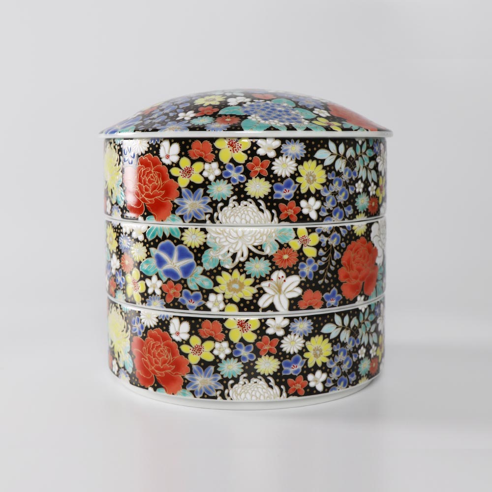 Kutani Ware 3 Tiered Bento Box | Seikou